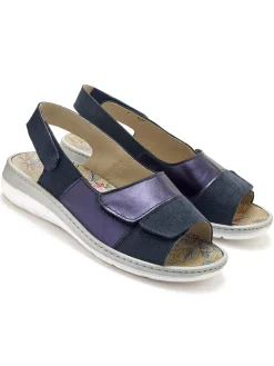 Femme Pédiconfort Sandales à scratchs tout ultra larges