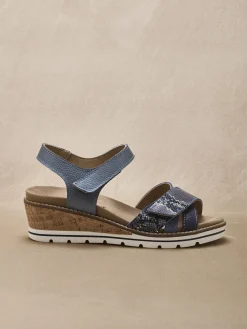 Femme Pédiconfort Sandales compensées double scratch