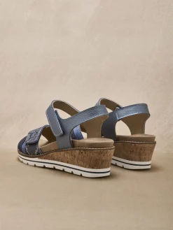 Femme Pédiconfort Sandales compensées double scratch