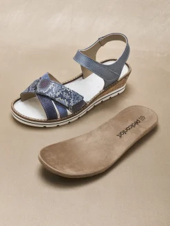 Femme Pédiconfort Sandales compensées double scratch