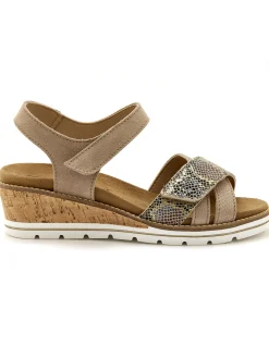 Femme Pédiconfort Sandales compensées double scratch