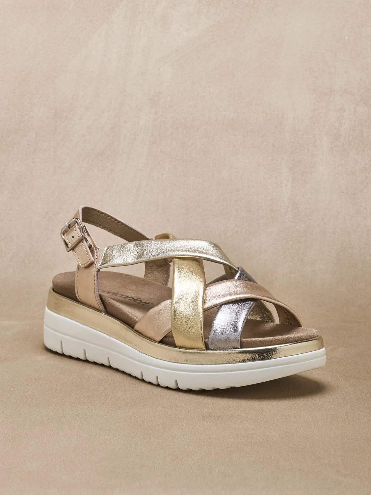 Femme Pédiconfort Sandales compensées semelle amovible