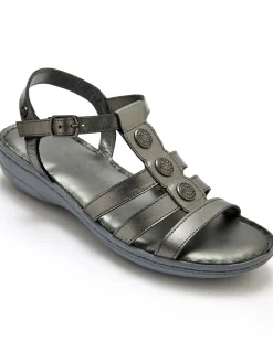 Femme Pédiconfort Sandales cuir à cabochon métal