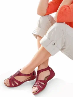 Femme Pédiconfort Sandales cuir ajouré