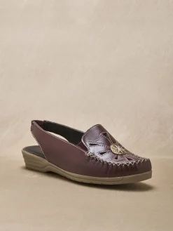 Femme Pédiconfort Sandales cuir ajouré élastiquées