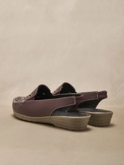 Femme Pédiconfort Sandales cuir ajouré élastiquées