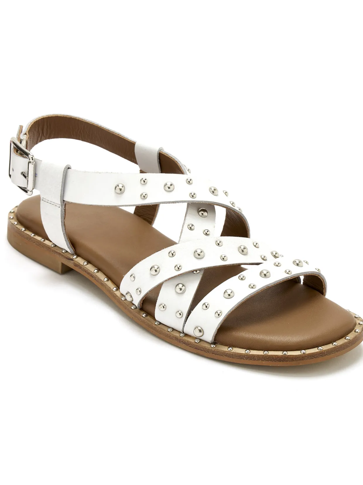 Femme Pédiconfort Sandales cuir détails cloutés