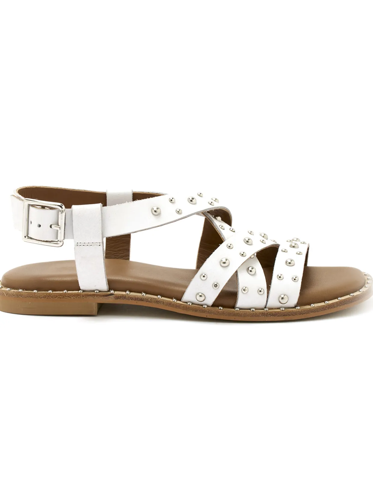 Femme Pédiconfort Sandales cuir détails cloutés