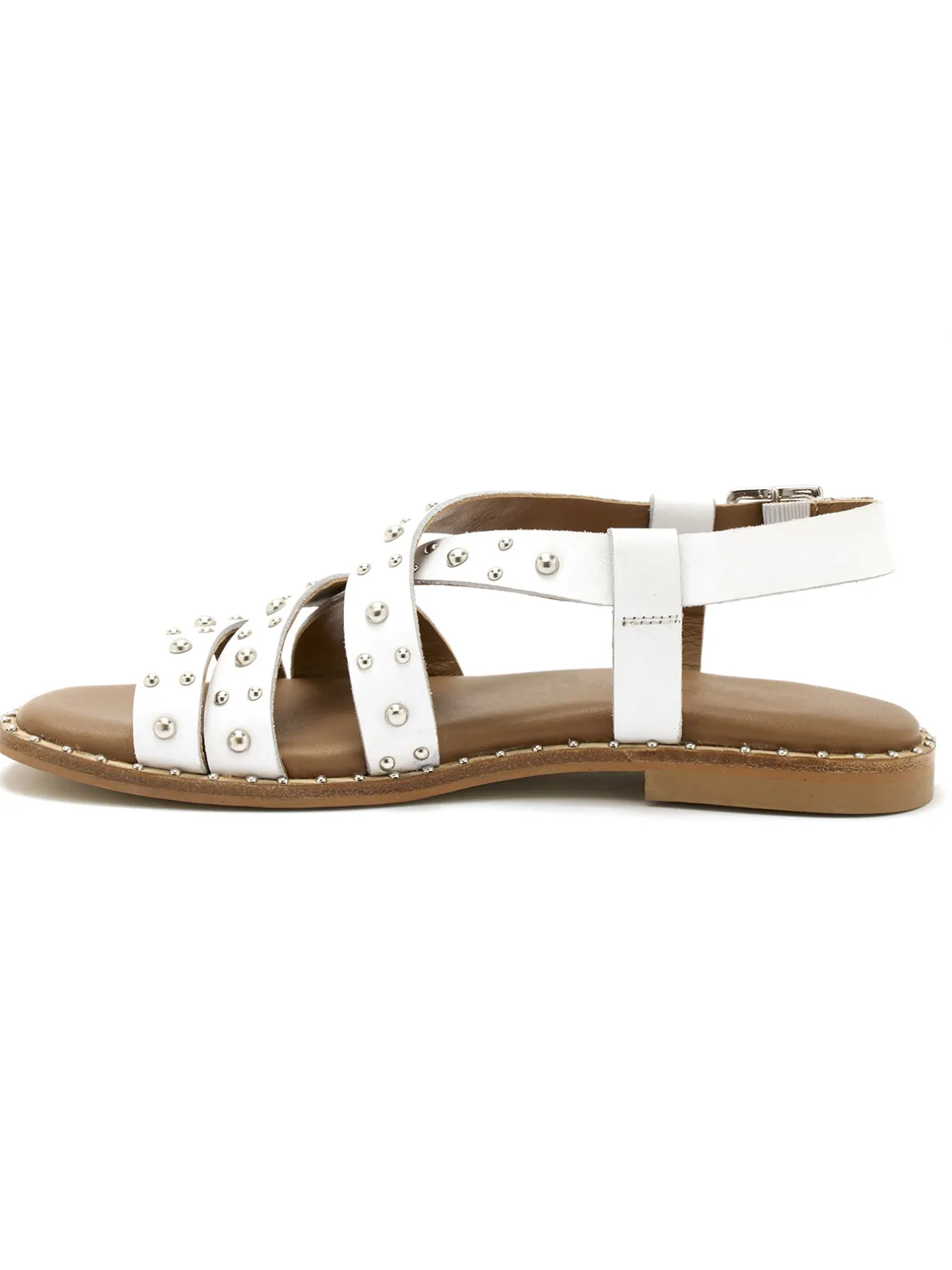 Femme Pédiconfort Sandales cuir détails cloutés