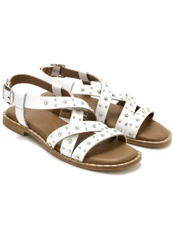 Femme Pédiconfort Sandales cuir détails cloutés