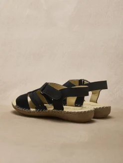 Femme Pédiconfort Sandales cuir élastiquées