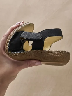 Femme Pédiconfort Sandales cuir élastiquées