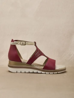 Femme Pédiconfort Sandales cuir motifs ajourés