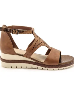 Femme Pédiconfort Sandales cuir motifs ajourés