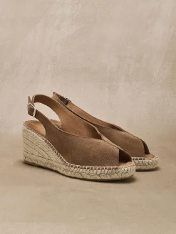 Femme Pédiconfort Sandales cuir velours esprit espadrilles