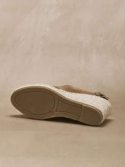 Femme Pédiconfort Sandales cuir velours esprit espadrilles