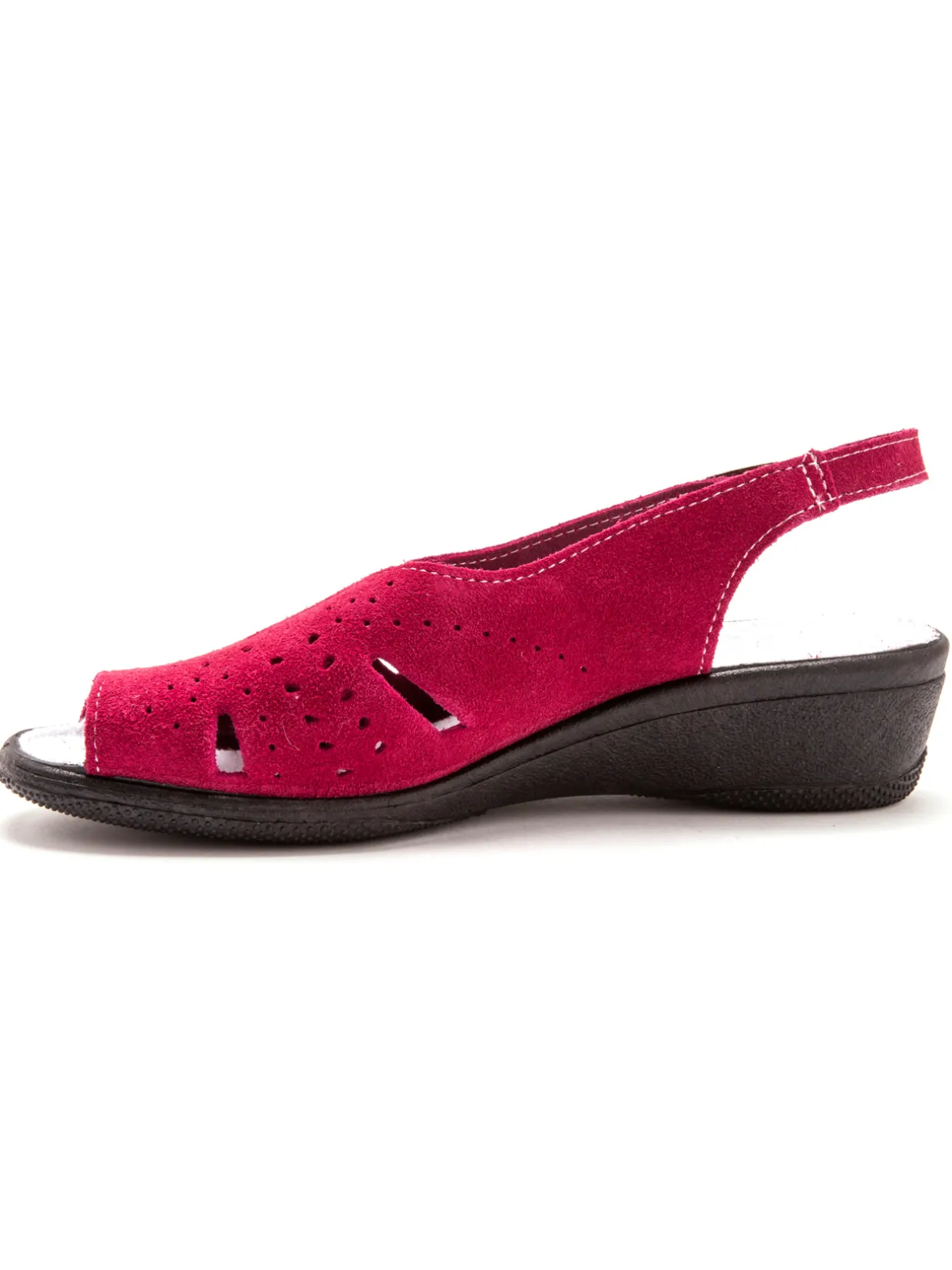 Femme Pédiconfort Sandales cuir velours grande largeur