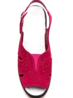 Femme Pédiconfort Sandales cuir velours grande largeur