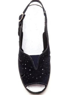 Femme Pédiconfort Sandales cuir velours grande largeur