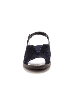 Femme Pédiconfort Sandales cuir velours grande largeur