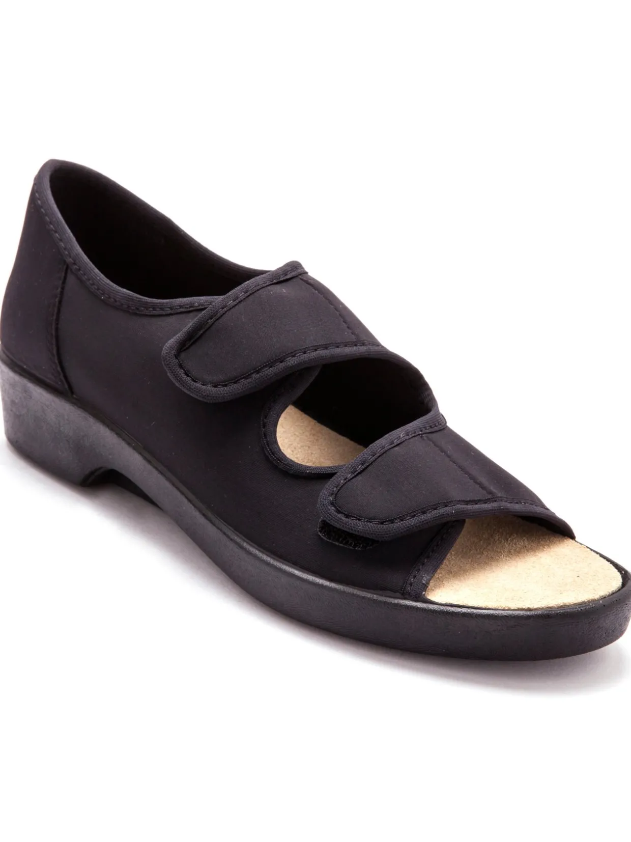 Femme Pédiconfort Sandales grande largeur maille extensibl