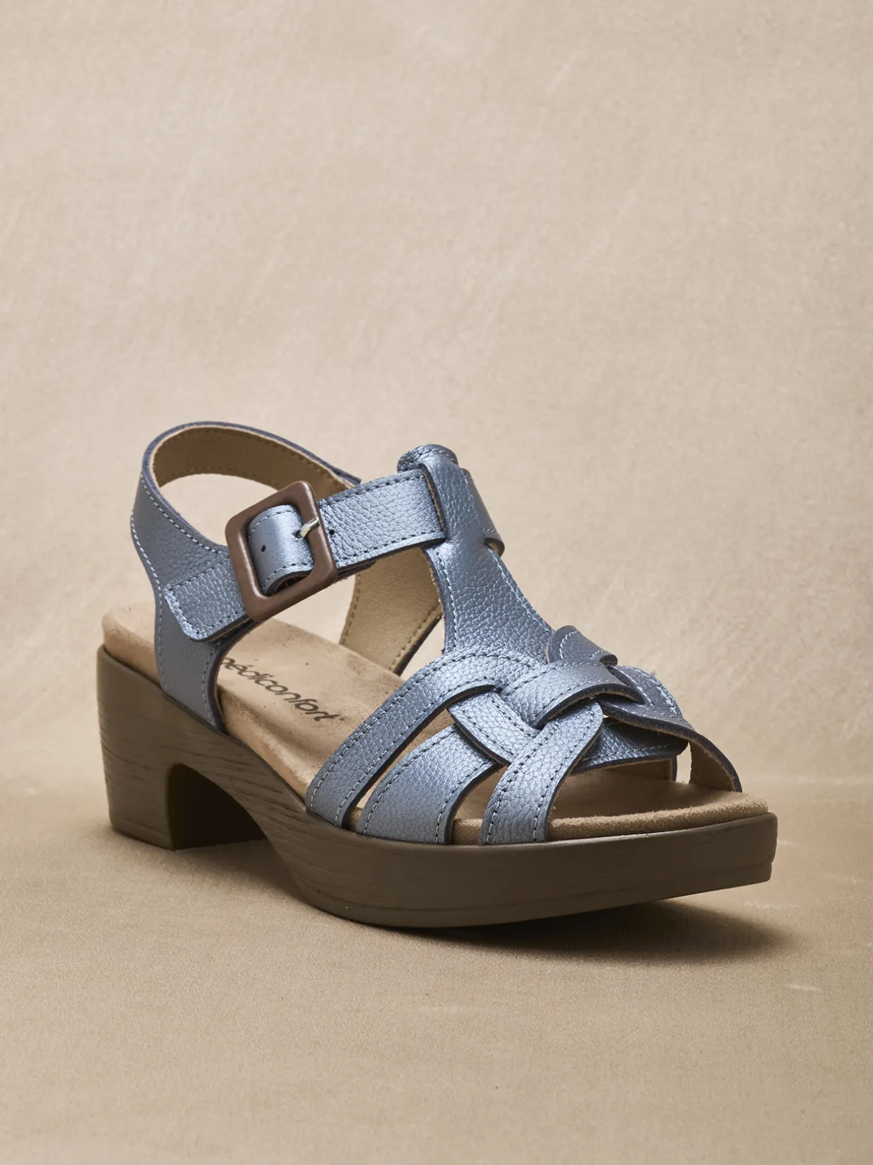 Femme Pédiconfort Sandales hautes scratch boucle fantaisie