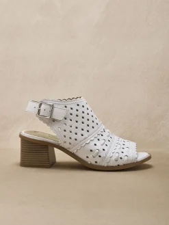 Femme Pédiconfort Sandales montantes cuir perforé