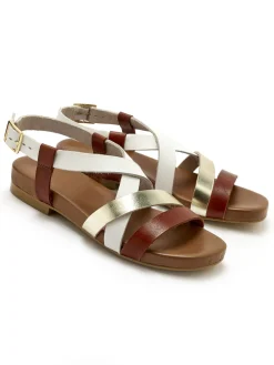 Femme Pédiconfort Sandales plates en cuir