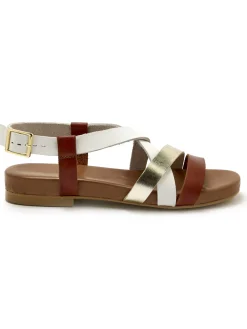 Femme Pédiconfort Sandales plates en cuir