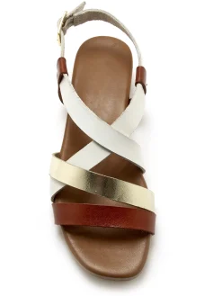 Femme Pédiconfort Sandales plates en cuir