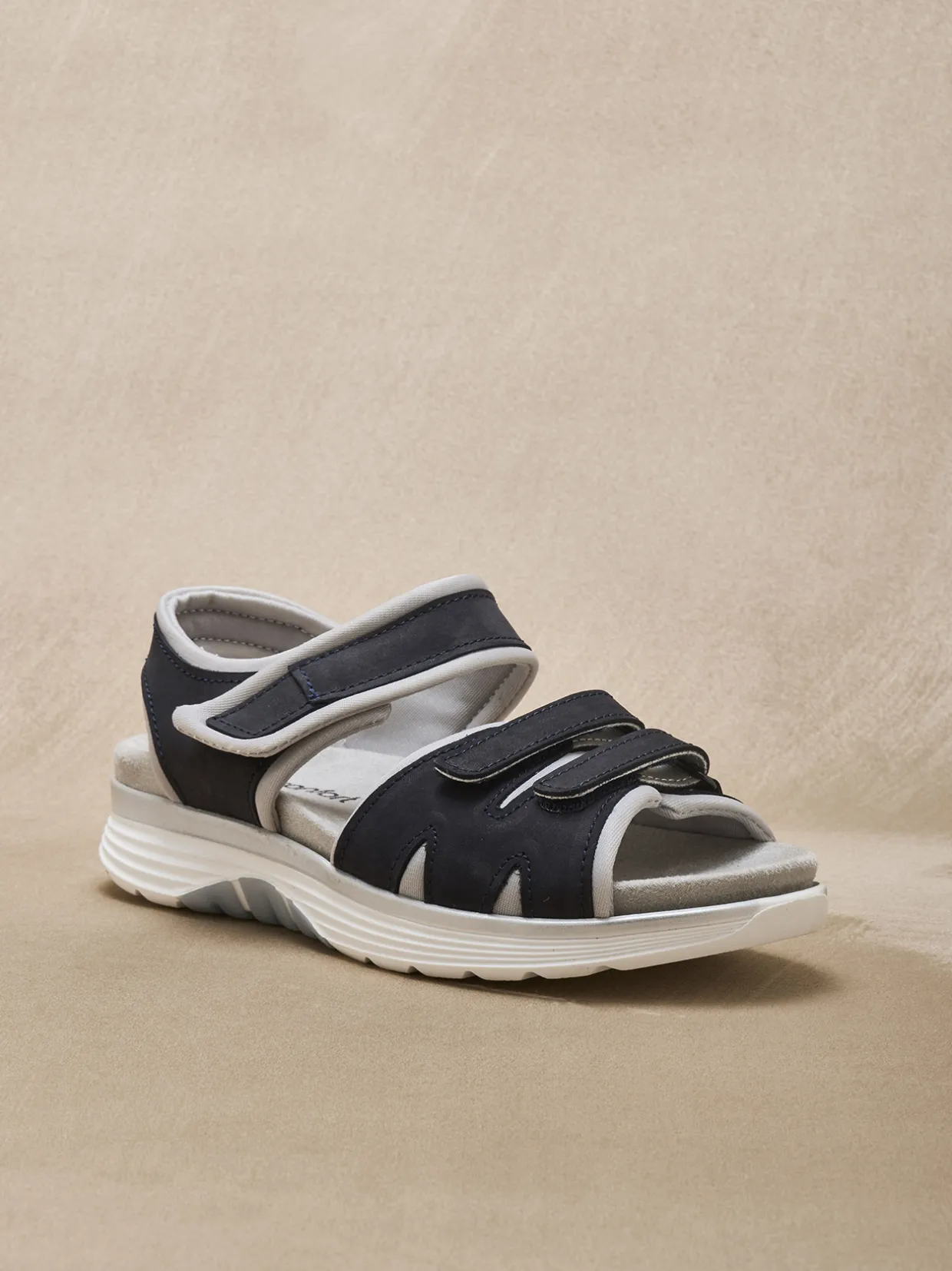 Femme Pédiconfort Sandales spécial marche à scratchs