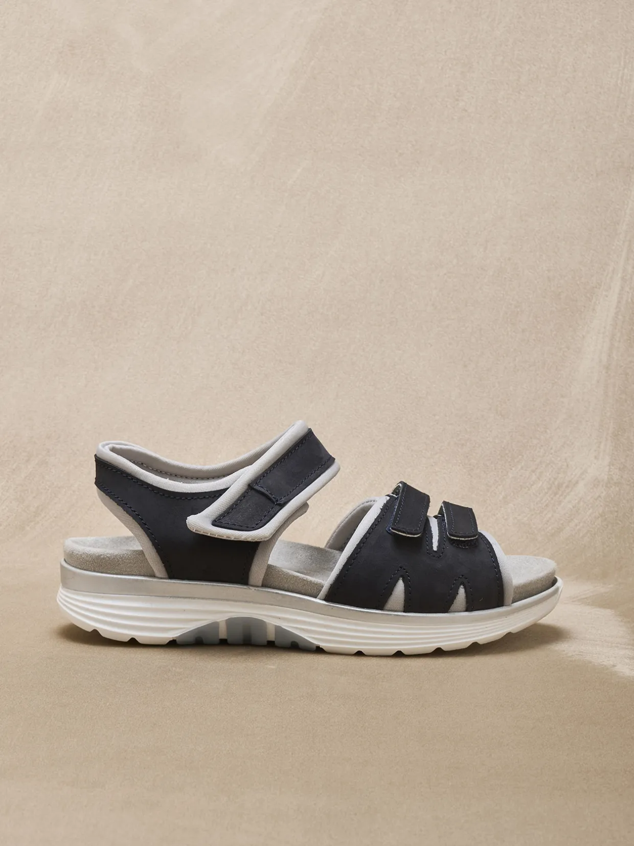 Femme Pédiconfort Sandales spécial marche à scratchs