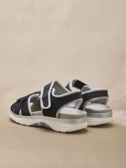 Femme Pédiconfort Sandales spécial marche à scratchs