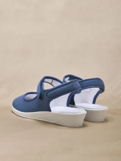 Femme Pédiconfort Sandales textile ouverture totale