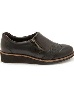 Femme Pédiconfort Sans-gêne cuir zippés et élastiqués