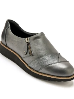 Femme Pédiconfort Sans-gêne cuir zippés et élastiqués