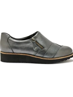 Femme Pédiconfort Sans-gêne cuir zippés et élastiqués