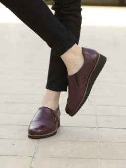 Femme Pédiconfort Sans-gêne cuir zippés et élastiqués