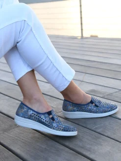 Femme Pédiconfort Sans-gêne en cuir perforés