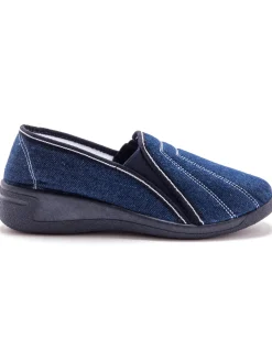 Femme Pédiconfort Sans-gêne en toile élastiquées côtés