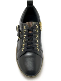 Femme Pédiconfort Sneakers basses à lacets et zip côté