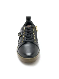 Femme Pédiconfort Sneakers basses à lacets et zip côté