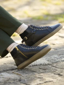 Femme Pédiconfort Sneakers montantes avec zip et lacets