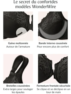 Glamorise Soutien-gorge Elegance, agrafage devant