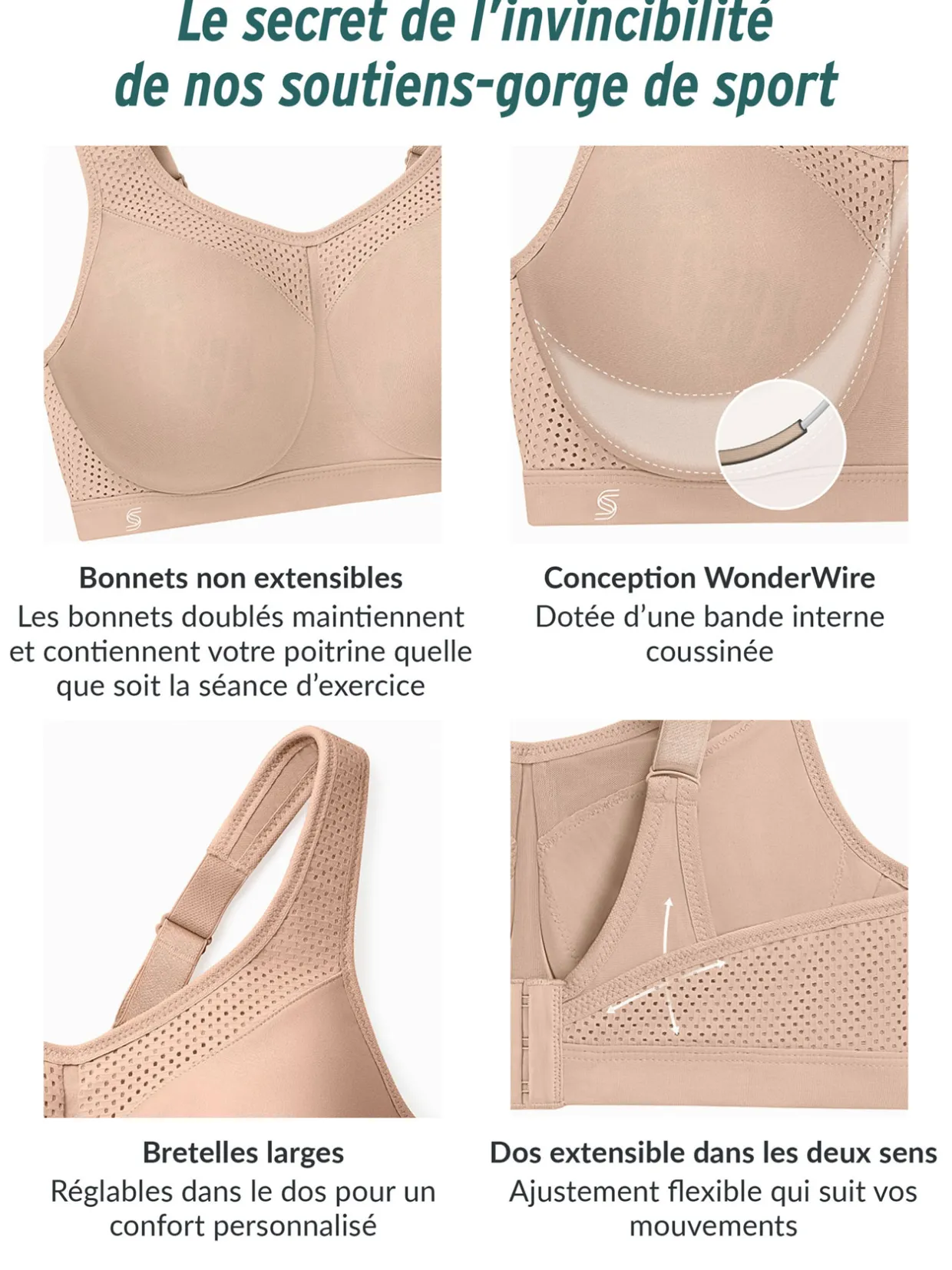 Glamorise Soutien-gorge Glamoris Sport à armatures