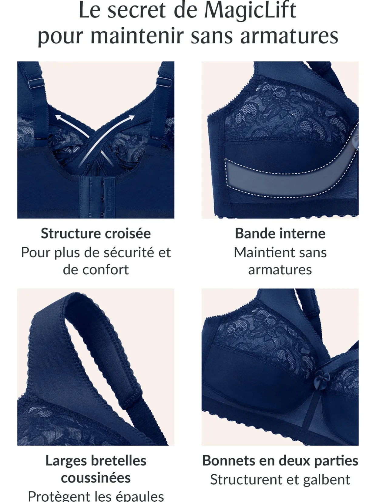 Glamorise Soutien-gorge sans armatures, MagicLift