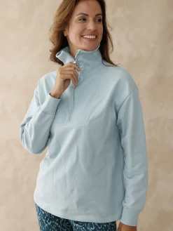 Femme Daxon Sweat-shirt col camionneur zippé