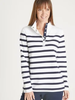 Femme Daxon Sweat-shirt rayé col montant