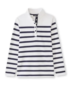 Femme Daxon Sweat-shirt rayé col montant