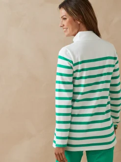 Femme Daxon Sweat-shirt rayé col montant